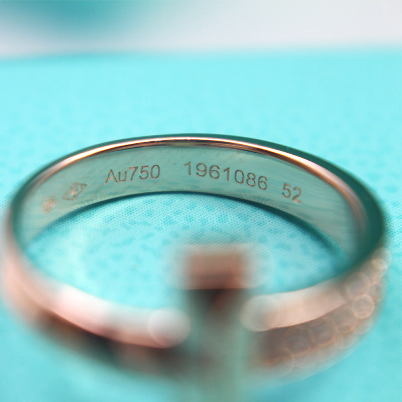 [Lumi Jewelry]T1 NARROW DIAMOND PINK GOLD RING
