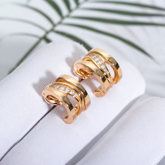 [Lumi Jewels]ZERO 1 PINK GOLD DIAMONDS EARRINGS