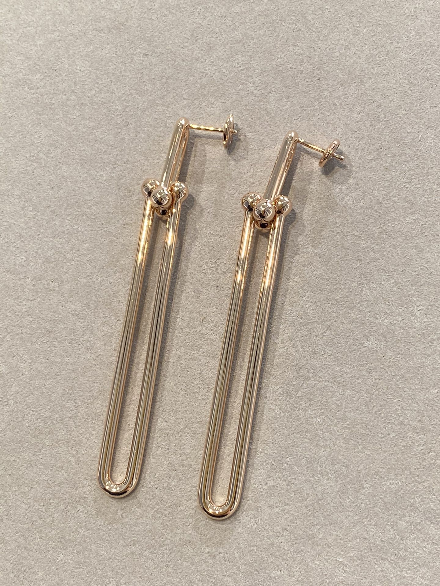 [Lumi Jewelry]HARDWEAR DOUBLE LONG LINK EARRINGS