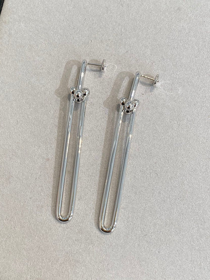 [Lumi Jewelry]HARDWEAR DOUBLE LONG LINK EARRINGS