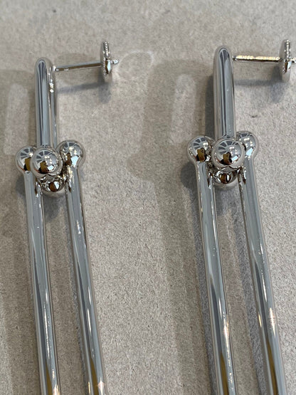 [Lumi Jewelry]HARDWEAR DOUBLE LONG LINK EARRINGS
