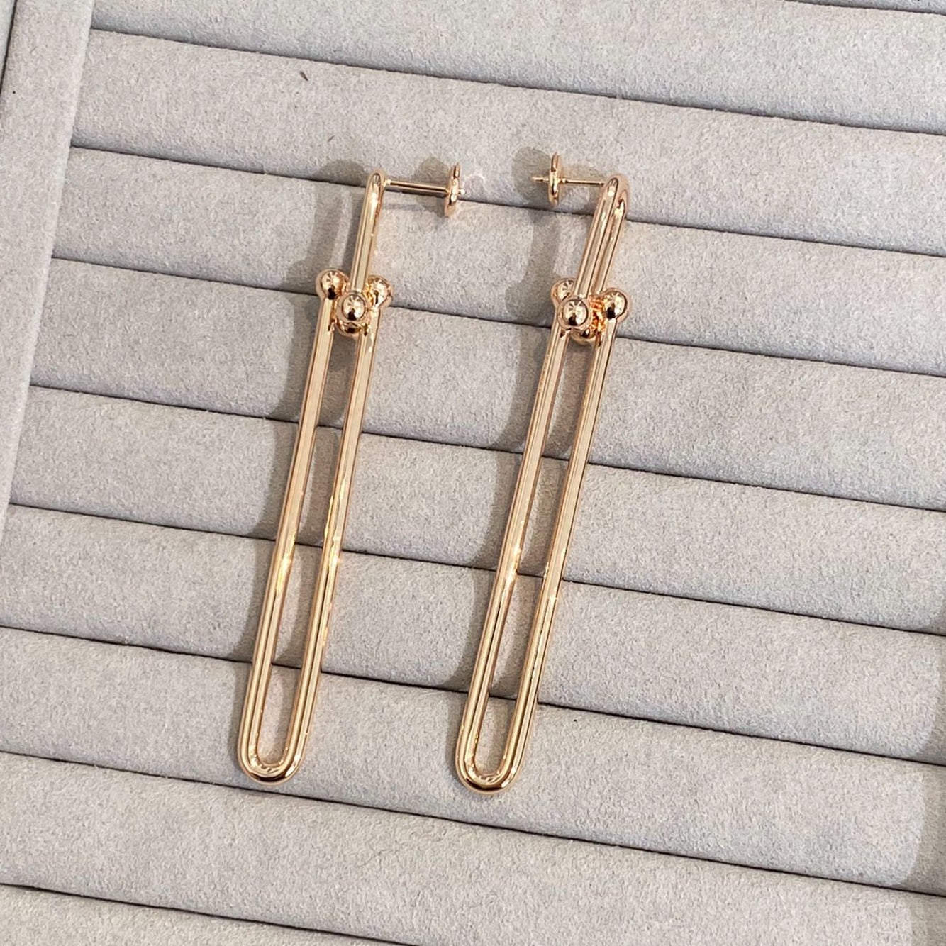 [Lumi Jewelry]HARDWEAR DOUBLE LONG LINK EARRINGS