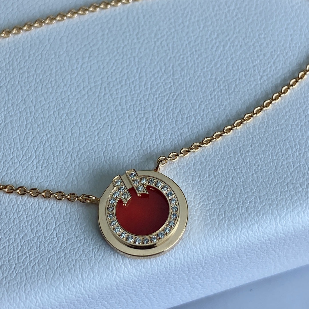 [Lumi Jewelry]T DIAMOND CIRCLE PEDANT NECKLACE