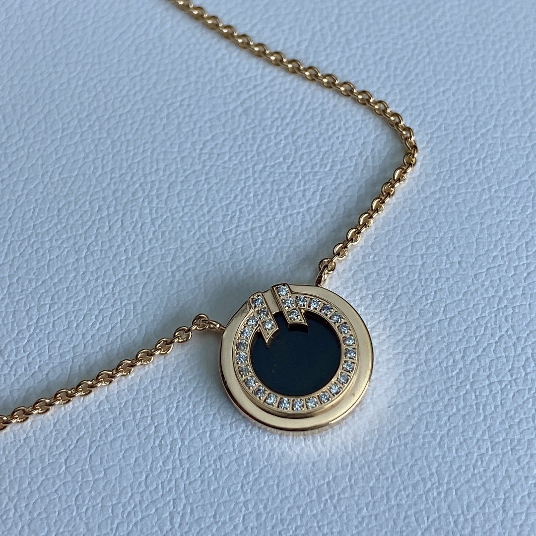 [Lumi Jewelry]T DIAMOND CIRCLE PEDANT NECKLACE