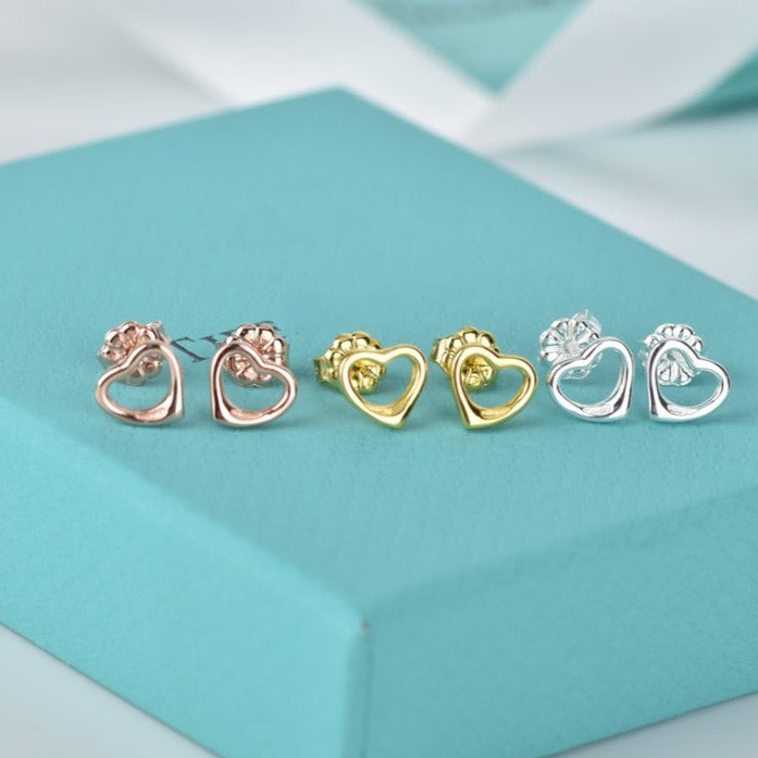 [Lumi Jewelry]OPEN HEART STUD EARRINGS