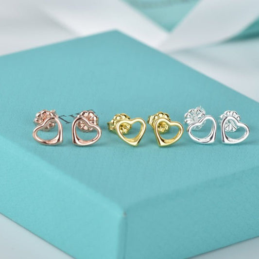 [Lumi Jewelry]OPEN HEART STUD EARRINGS