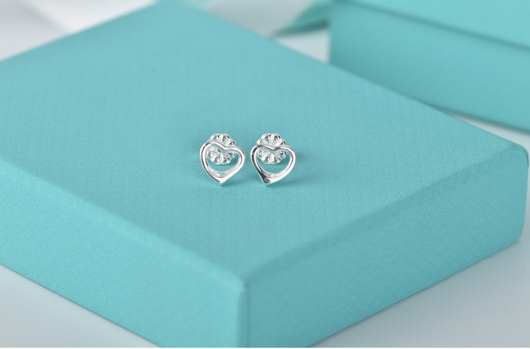 [Lumi Jewelry]OPEN HEART STUD EARRINGS