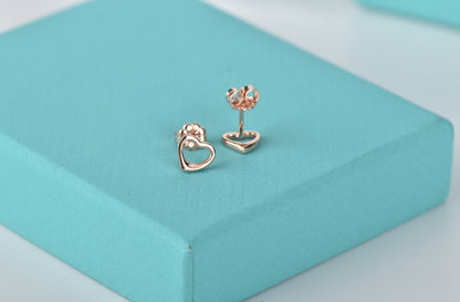 [Lumi Jewelry]OPEN HEART STUD EARRINGS