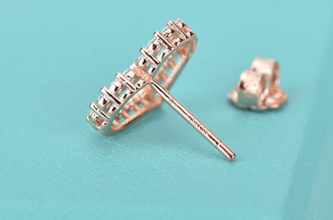 [Lumi Jewelry]OPEN HEART STUD DIAMOND EARRINGS