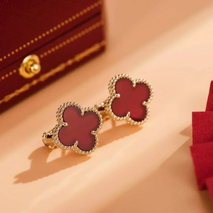 [Lumi Jewels]CLOVER MEDIUM 1 MOTIFS CARNELIAN  EARRINGS