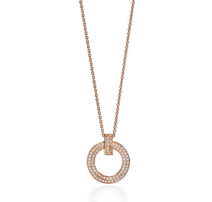 [Lumi Jewelry]T CIRCLE PEDANT DIAMOND NECKLACE