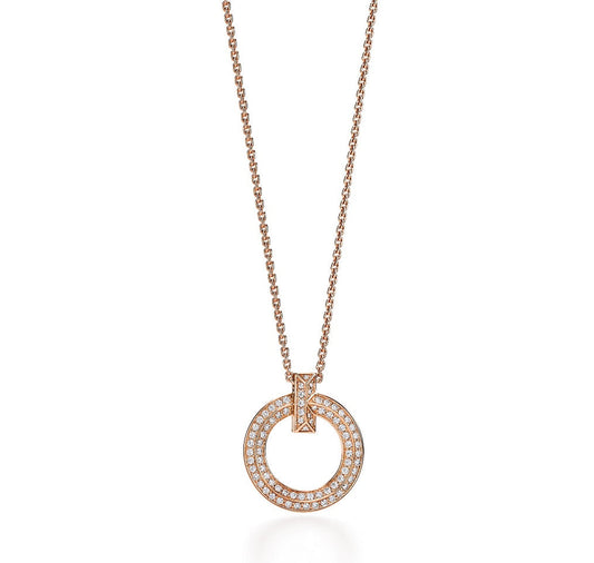 [Lumi Jewelry]T CIRCLE PEDANT DIAMOND NECKLACE
