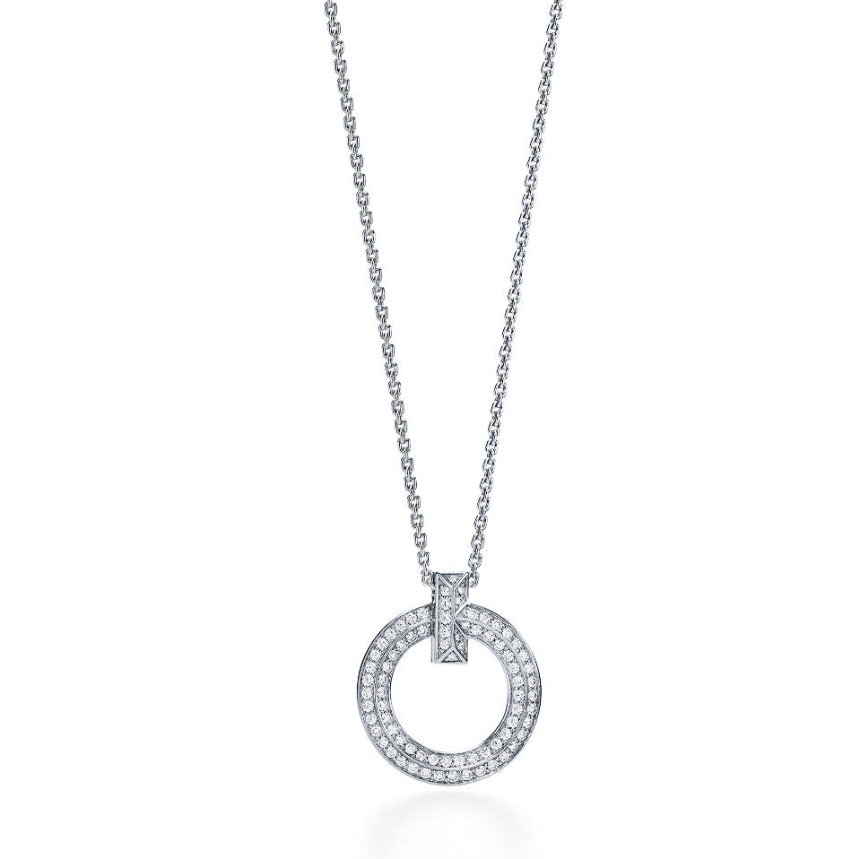 [Lumi Jewelry]T CIRCLE PEDANT DIAMOND NECKLACE
