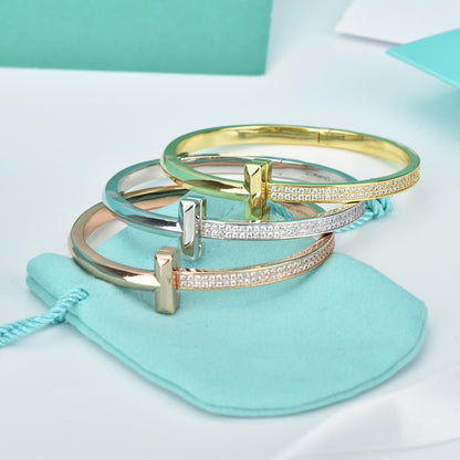 [Lumi Jewelry]WIDE DIAMONDS HINGED BANGLE