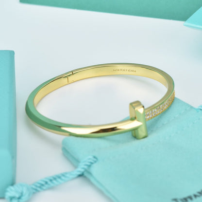 [Lumi Jewelry]WIDE DIAMONDS HINGED BANGLE