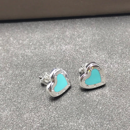 [Lumi Jewelry]HEART STUD SILVER EARRINGS