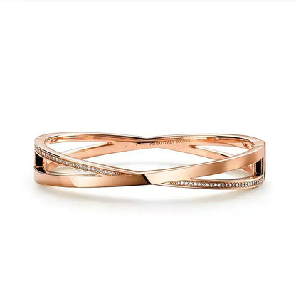 [Lumi Jewelry]NARROW HINGED BANGLEIN WITH DIAMONDS SMALL