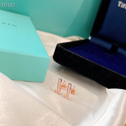 [Lumi Jewelry]X EARRINGS ROSE GOLD DIAMONDS