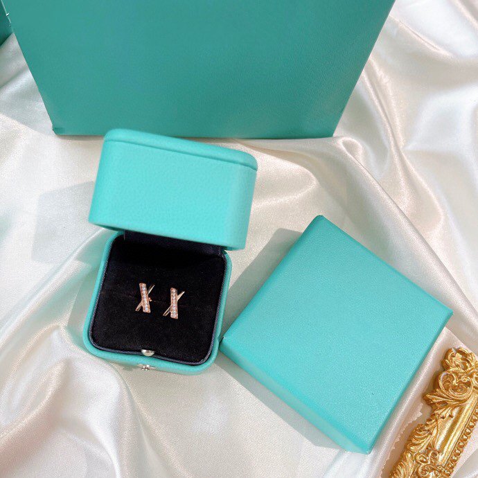 [Lumi Jewelry]X EARRINGS ROSE GOLD DIAMONDS