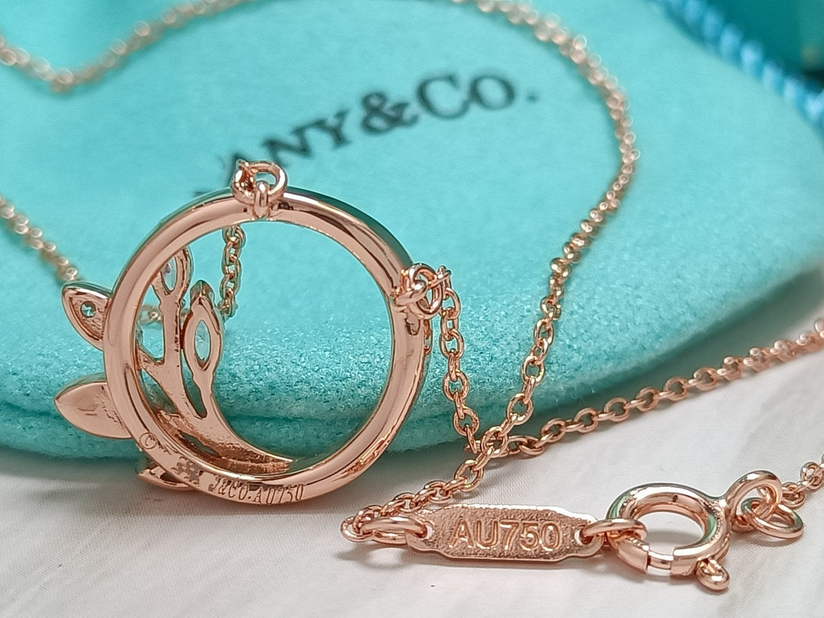 [Lumi Jewelry]DIAMOND VINE CIRCLE PENDANT PLATINUM NECKLACE