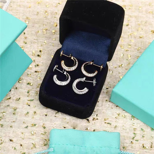 [Lumi Jewelry]HOOP EARRINGS IN ROSE GOLD WITH DIAMONDS