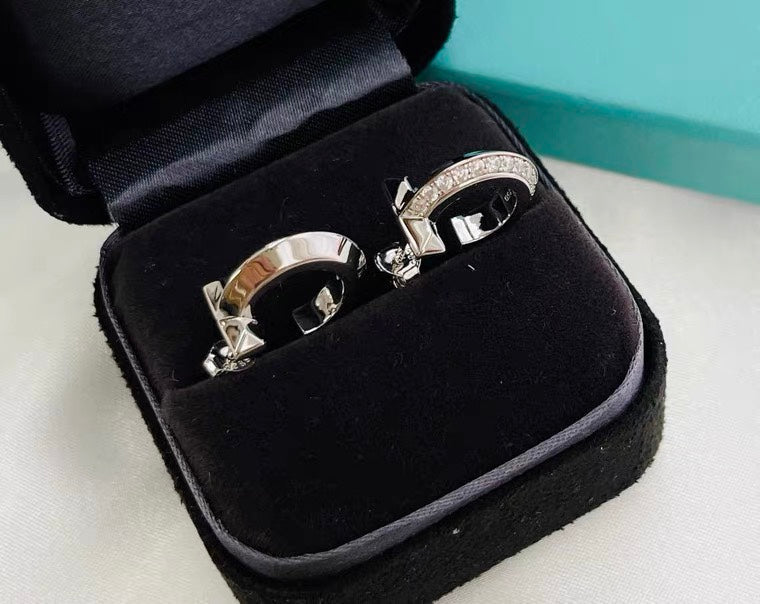 [Lumi Jewelry]HOOP EARRINGS IN ROSE GOLD WITH DIAMONDS