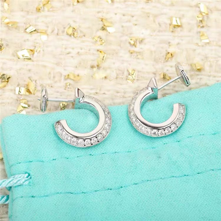 [Lumi Jewelry]HOOP EARRINGS IN ROSE GOLD WITH DIAMONDS