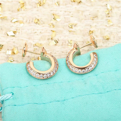 [Lumi Jewelry]HOOP EARRINGS IN ROSE GOLD WITH DIAMONDS