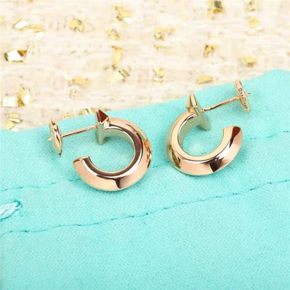 [Lumi Jewelry]HOOP EARRINGS IN ROSE GOLD WITH DIAMONDS