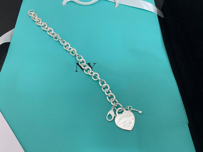 [Lumi Jewelry]KEY HEART CARD CHUNKY INTERLOCKING BRACELET LENGTH