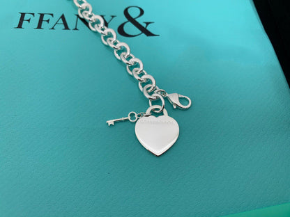 [Lumi Jewelry]KEY HEART CARD CHUNKY INTERLOCKING BRACELET LENGTH