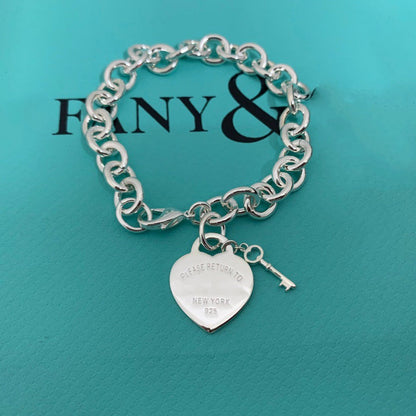 [Lumi Jewelry]KEY HEART CARD CHUNKY INTERLOCKING BRACELET LENGTH