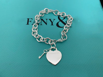[Lumi Jewelry]KEY HEART CARD CHUNKY INTERLOCKING BRACELET LENGTH