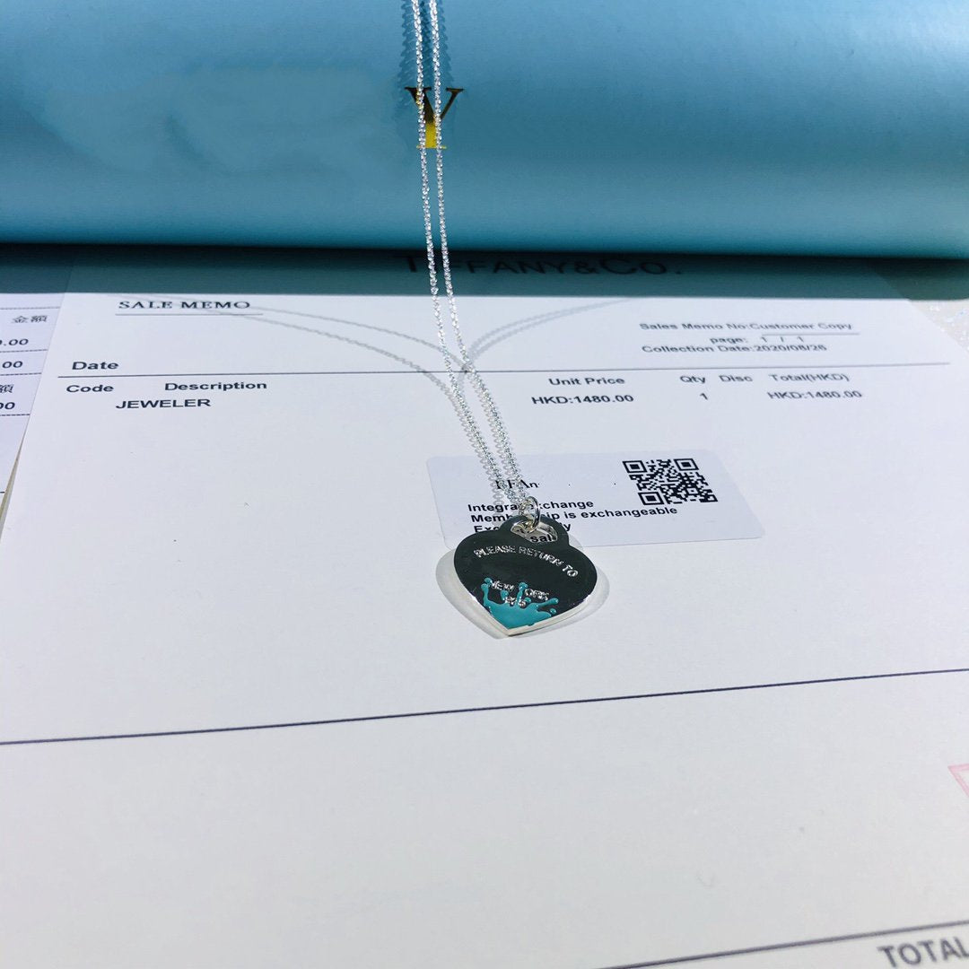 [Lumi Jewelry]COLOUR HEART SPLASH TAG NECKLACE