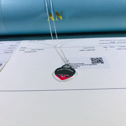 [Lumi Jewelry]COLOUR HEART SPLASH TAG NECKLACE