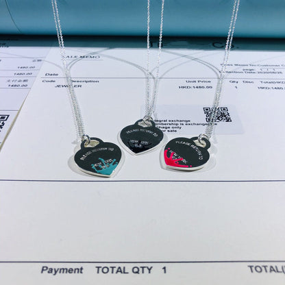 [Lumi Jewelry]COLOUR HEART SPLASH TAG NECKLACE