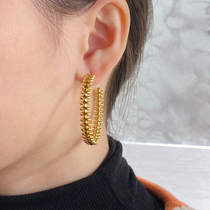[Lumi Jewelry]CLASH HOOP LARGE EARRINGS