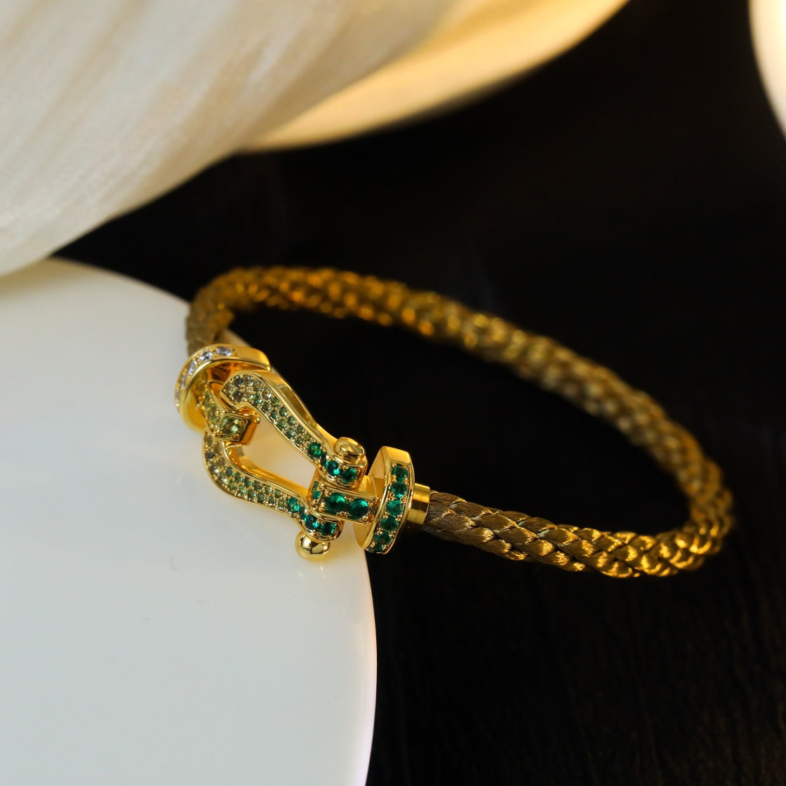 [Lumi Jewels]FORCE 10 GOLD GREEN DIAMOND PAVED