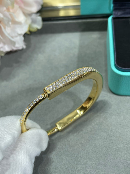 [Lumi Jewelry]LOCK BRACELET DIAMOND PAVED