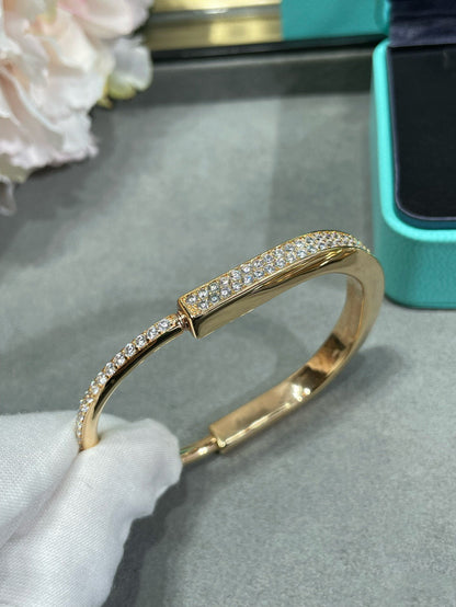 [Lumi Jewelry]LOCK BRACELET DIAMOND PAVED