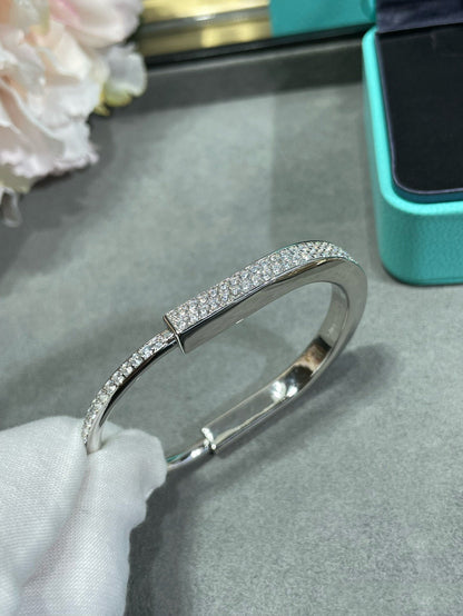 [Lumi Jewelry]LOCK BRACELET DIAMOND PAVED