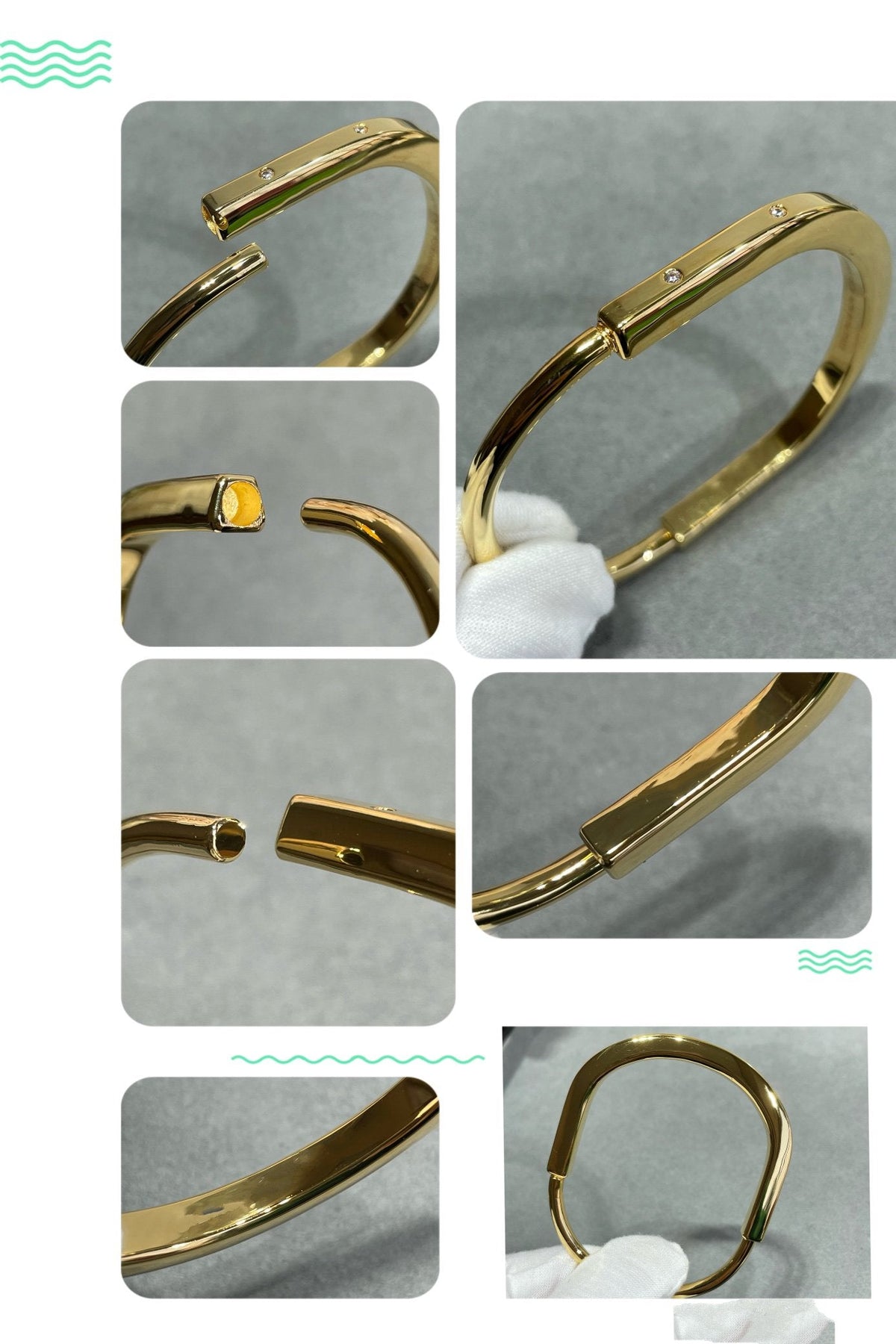 [Lumi Jewelry]LOCK BRACELET 8 DIAMOND