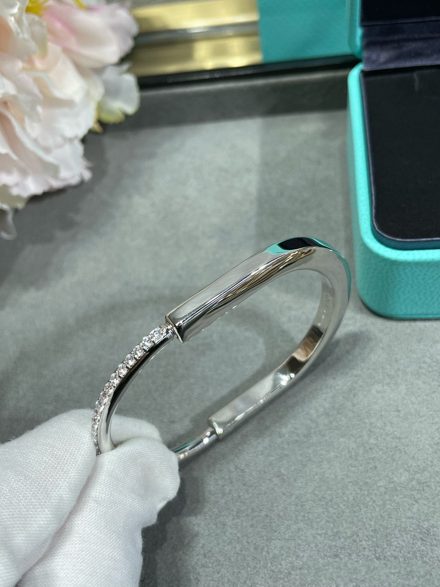 [Lumi Jewelry]LOCK BRACELET DIAMOND