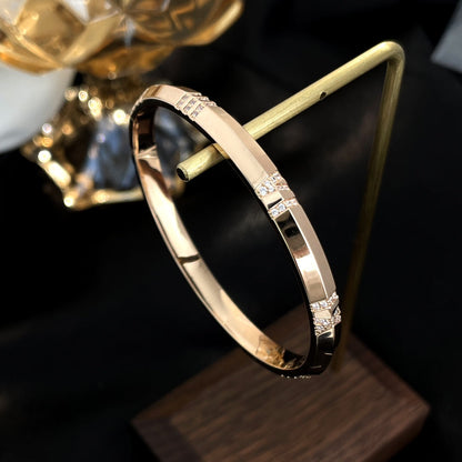 [Lumi Jewelry]ATLAS BRACELET 6MM DIAMOND PINK GOLD