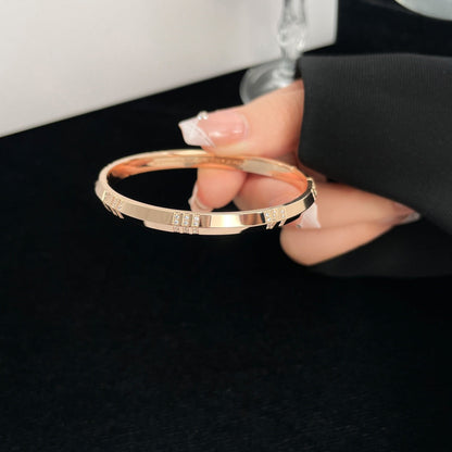 [Lumi Jewelry]ATLAS BRACELET 6MM DIAMOND PINK GOLD