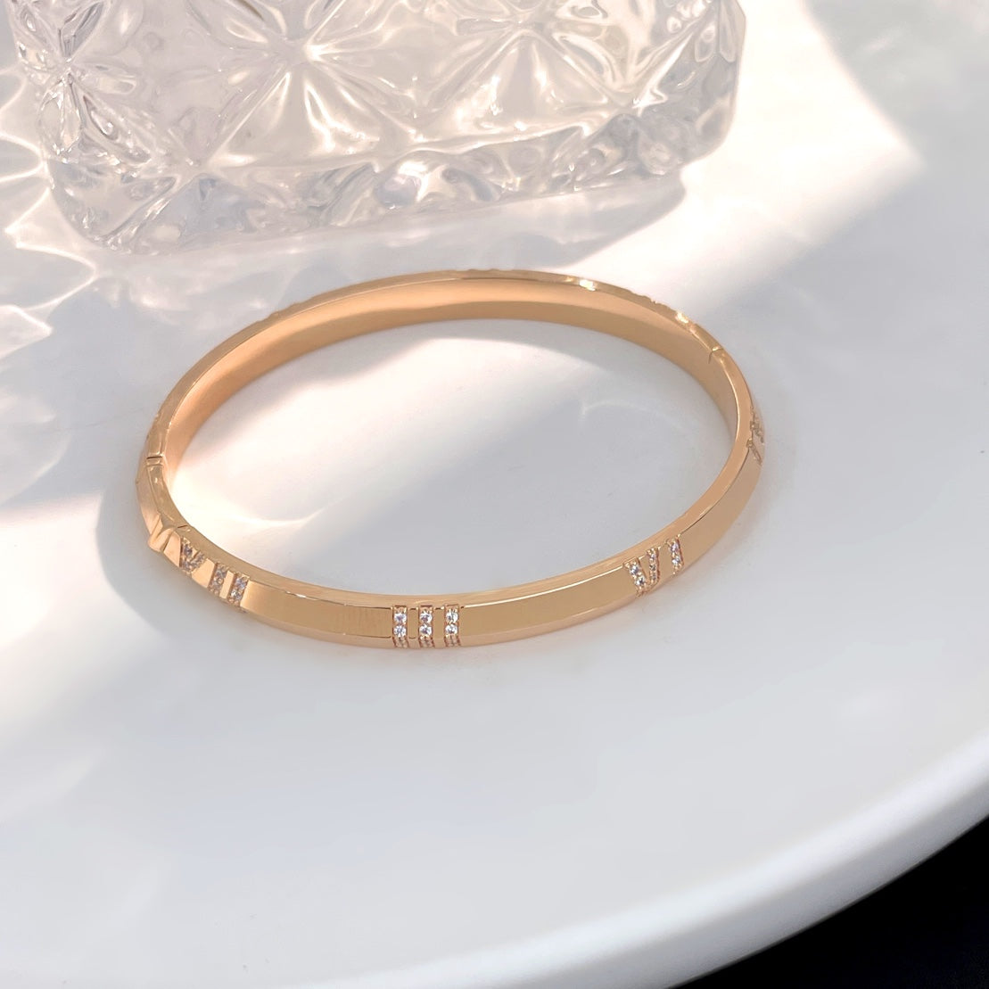 [Lumi Jewelry]ATLAS BRACELET 6MM DIAMOND PINK GOLD