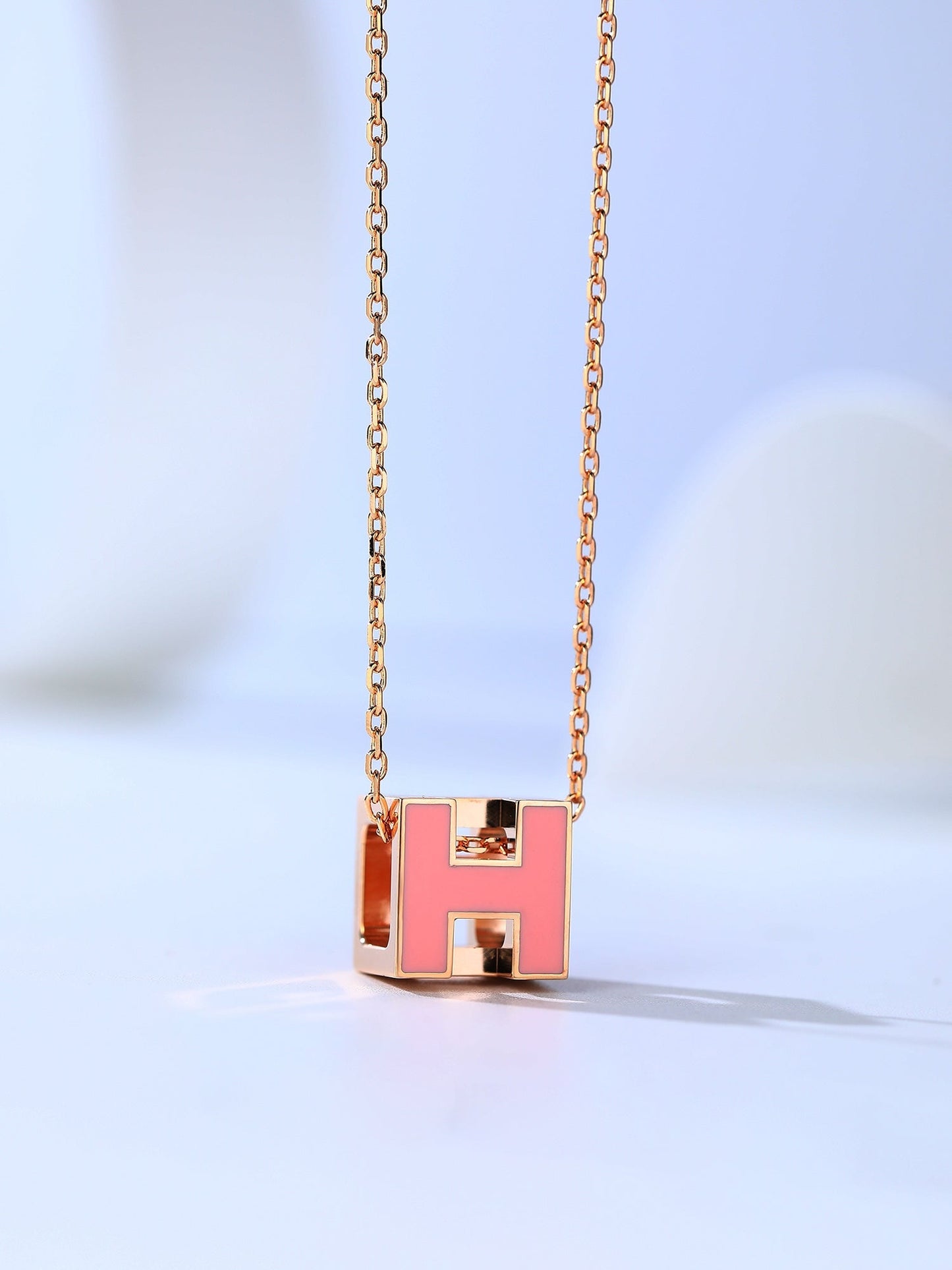 [Lumi Jewels]H CAGE PINK GOLD NECKLACE