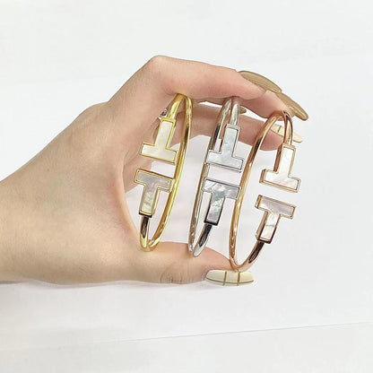 [Lumi Jewelry]T WIDE MOP OPEN BRACELET