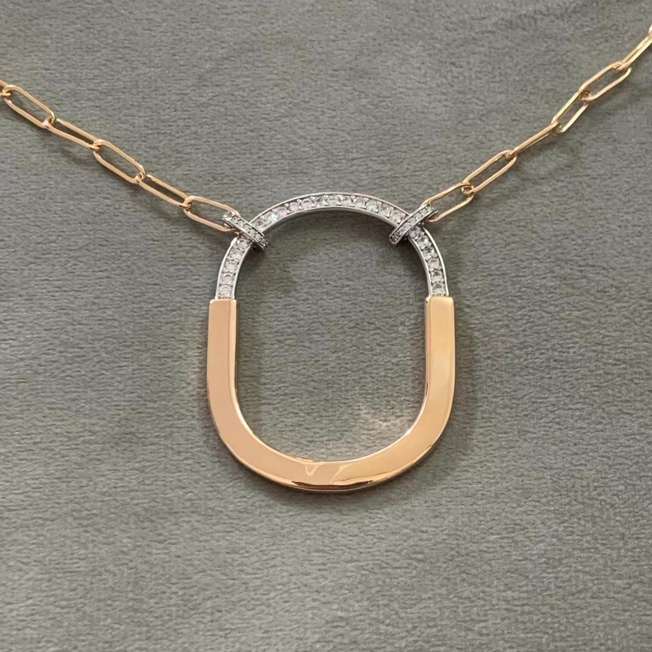 [Lumi Jewelry]LOCK DIAMOND NECKLACE