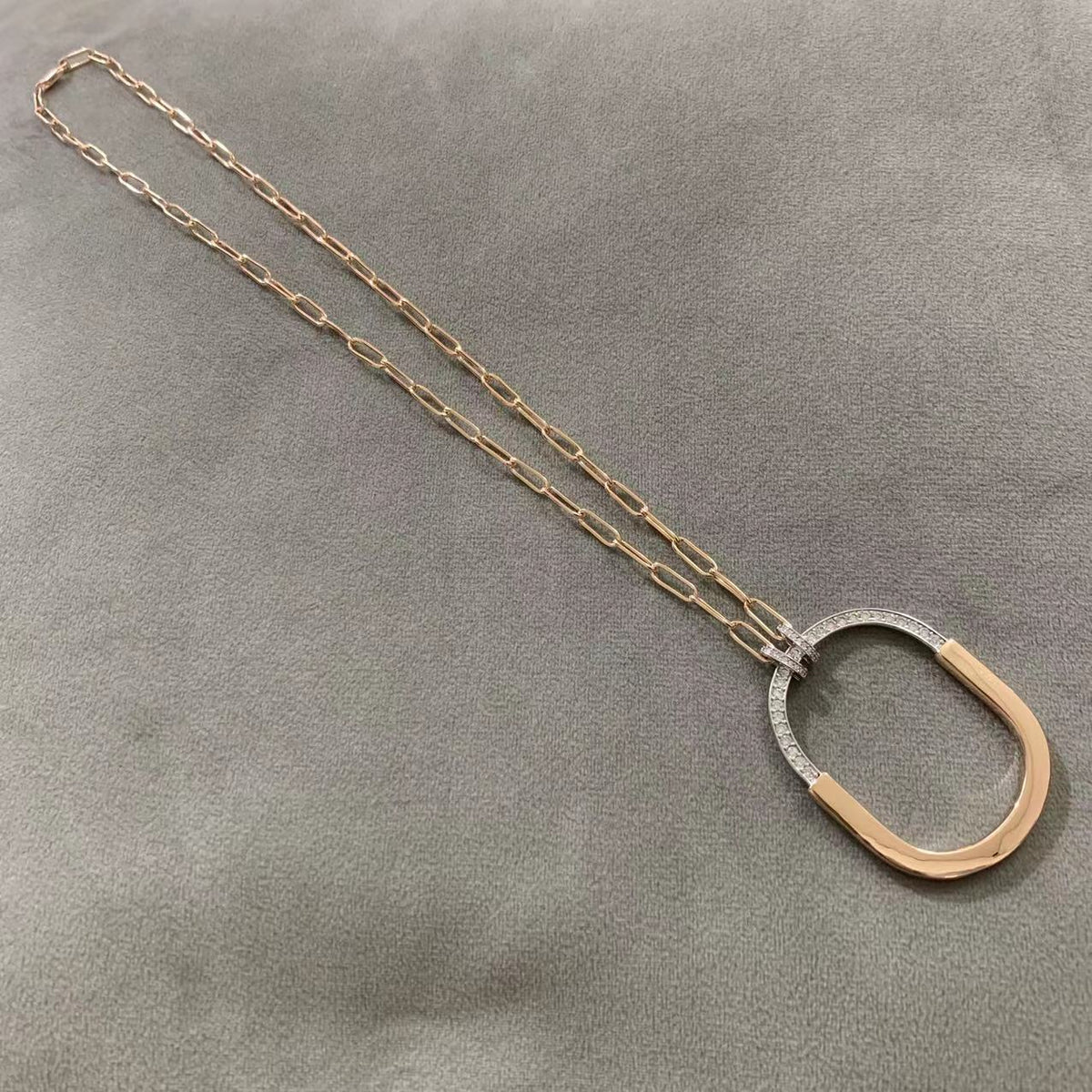 [Lumi Jewelry]LOCK DIAMOND NECKLACE